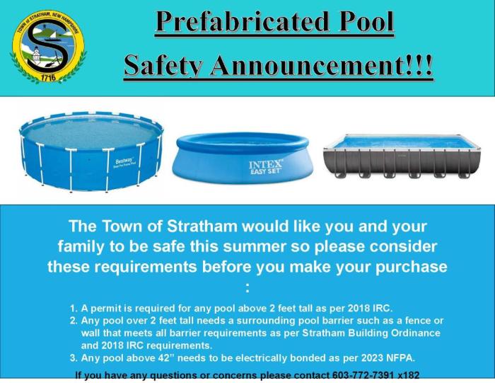 Prefabricated Pool Safety Announcement!
